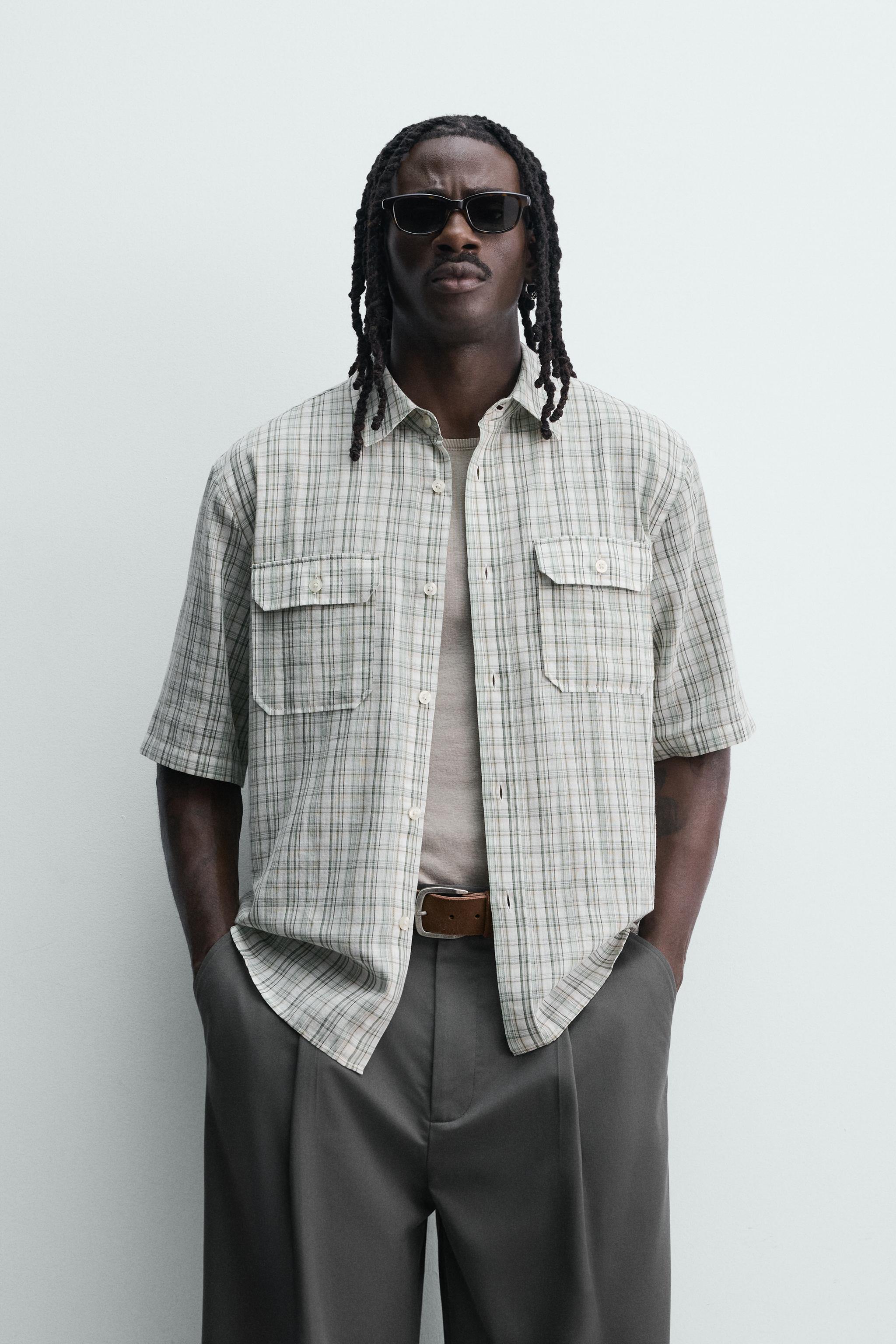 RELAXED FIT PLAID SHIRT
